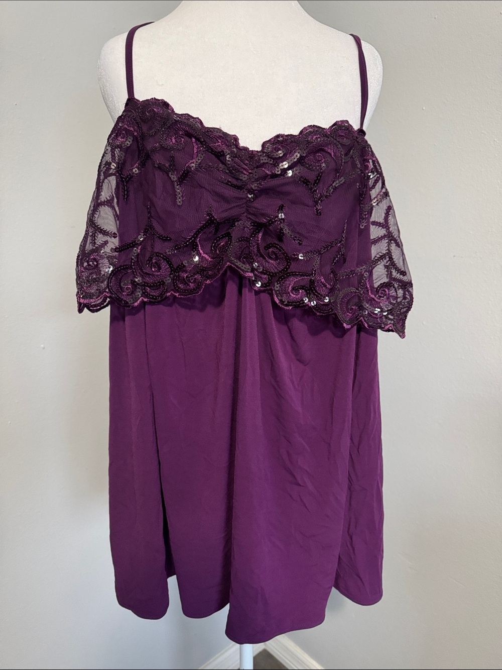 Lane Bryant 18/20 Purple Sequin Lace Cami